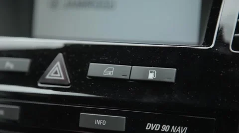 Fuel button in modern car cockpit Stock Footage 53081273