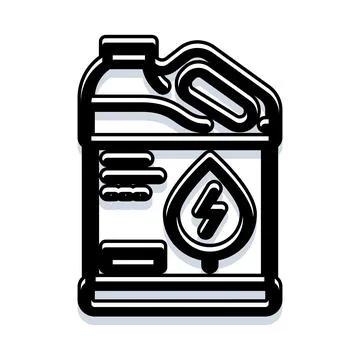Fuel can icon symbolizing liquid energy power Ilustración de archivo