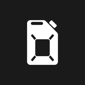 Fuel Canister Flat Vector Icon idolated on black background Stock Illustration
