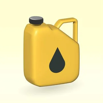 Fuel Canister isolated vector 3d icon. car oil yellow canister 3d illustratio Stock Illustration