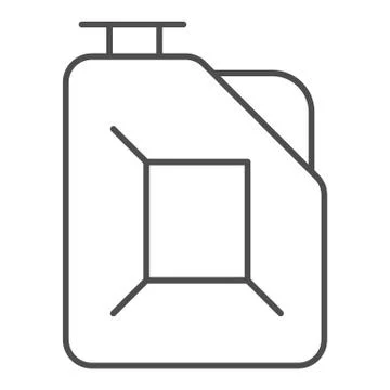 Fuel canister thin line icon. Jerrycan vector illustration isolated on white Stock Illustration