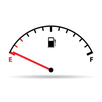 Fuel car indicator icon shadow, gauge petrol automobile meter symbol, control Stock Illustration