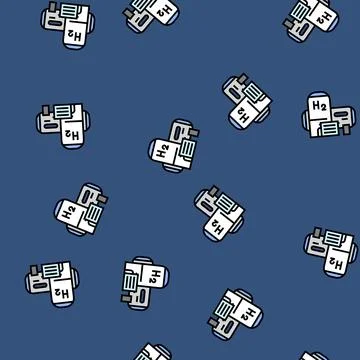 Fuel cell storage energy vector seamless pattern イラスト素材