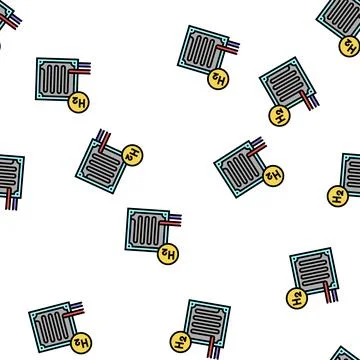 Fuel cells hydrogen vector seamless pattern Stock Illustration