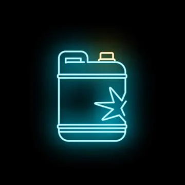 Fuel container glowing neon line icon design Stock Illustration