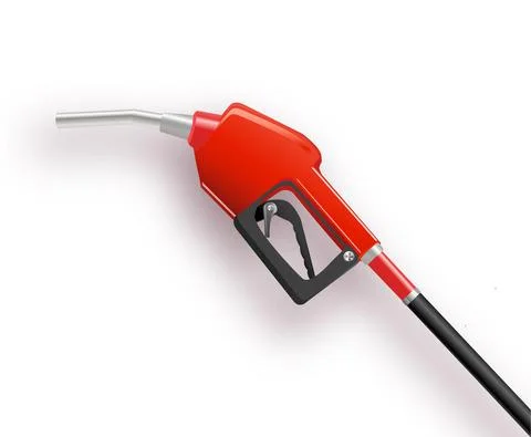 Fuel dispenser in simple 3D style. Vector illustration isolated on white Stock Illustration