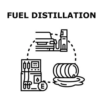 Fuel distillation process vector illustration concept Stock Illustration