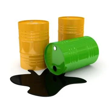 Fuel drum over white background Stock Illustration