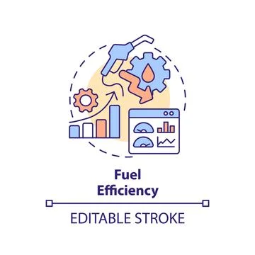 Fuel efficiency multi color concept icon Stock Illustration