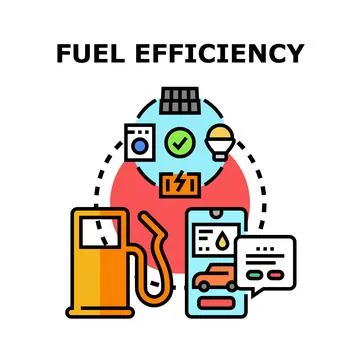 Fuel efficiency technology promoting smart consumption vector concept Stock Illustration