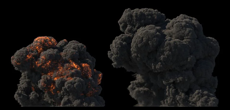 Fuel explosion on black background Stock Illustration