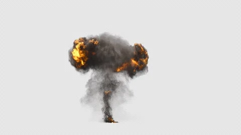Fuel explosion with debris and particles from a different angle 動画素材 263054560