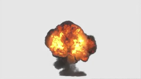 Fuel Explosion With Dissipation - Alpha Channel - FullHD Stock Footage 148651828