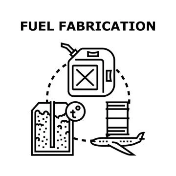Fuel fabrication process creating energy resources and power Stock Illustration