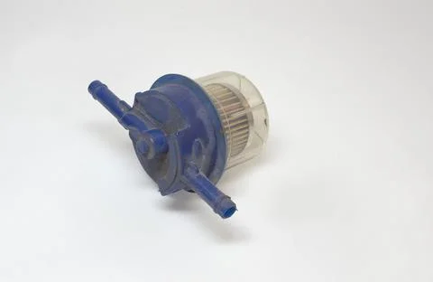 Fuel filter, in-line, replaceable, with clogs up paper filter media, mainte.. Stock Photos