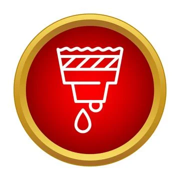 Fuel filter protecting engine with liquid drop icon Stock Illustration