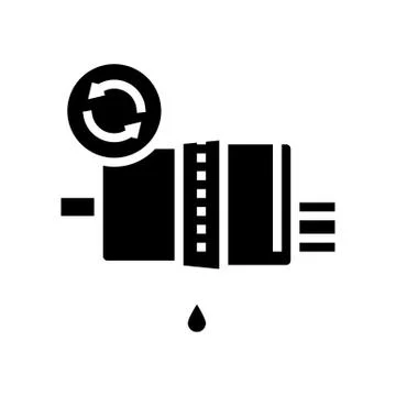 Fuel filter replacement glyph icon vector illustration Stock Illustration
