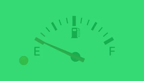 Fuel gauge with its consumption until the fuel warning light flashes to end.. Video stock 295948275