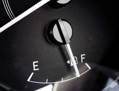 Fuel gauge with needle indicator. Stock Photos