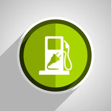 Fuel icon, green circle flat design internet button, web and mobile app illus Stock Illustration
