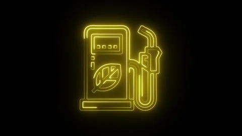 Fuel Icon Isolated on Black Background, Energy Resource Symbol Design Stock Footage 329572279