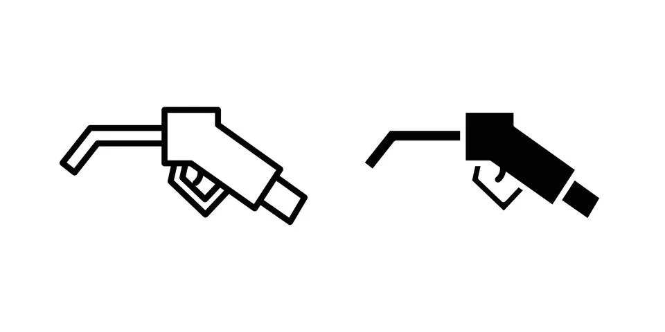 Fuel icon silhouette vector set. thin line pack Stock Illustration