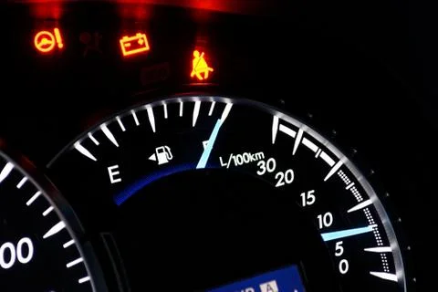 Fuel indicator of a car Stock Photos