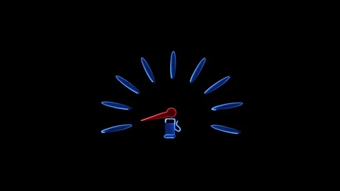 Fuel indicator icon, fuel meter dashboard, Fuel tank gauge animation. Vehic.. Stock Footage 307291754