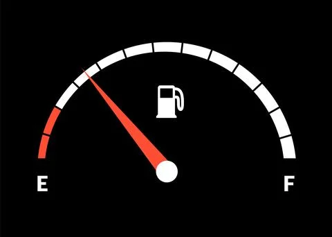 Fuel indicator meter or fuel gauge for petrol, gasoline, diesel level count Stock Illustration