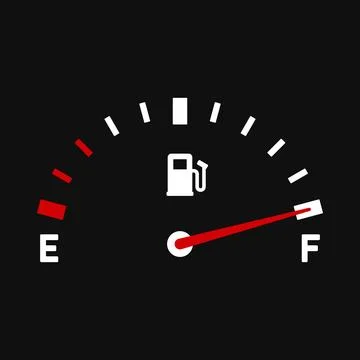 Fuel Indicator Panel on Black Background. Vector Stock Illustration