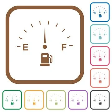 Fuel indicator simple icons Stock Illustration