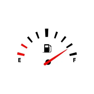 Fuel indicators gas meter or car, gas tank icon in black simple design on an  Stock Illustration