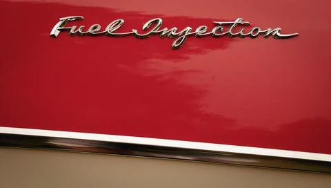 Fuel Injection Logo Oldtimer Car Stock Photos
