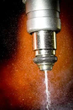 Fuel injector in action Foto stock