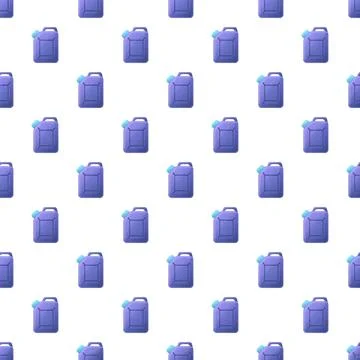 Fuel jerrycan seamless repeating pattern on white background 库存插图
