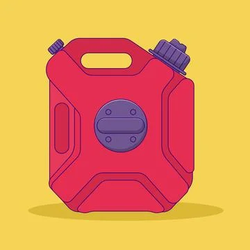 Fuel Jerrycan Vector Illustration. Object. Gasoline Canister Vector. Flat C.. Stock Illustration