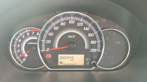 The fuel level gauge is about to run out. Stock Footage 181980209