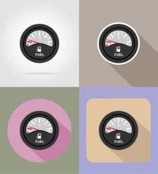 Fuel level indicator flat icons vector illustration Illustrazione stock