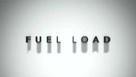Fuel Load 3D title animation matte black text on a white background Stock Footage 300717418