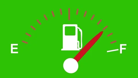Fuel meter needle moving from empty to full animation on green screen Stock Footage 315152126