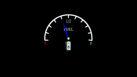 Fuel miter icon animation.empty fuel warning light in car dashboard. Stock Footage 302237269