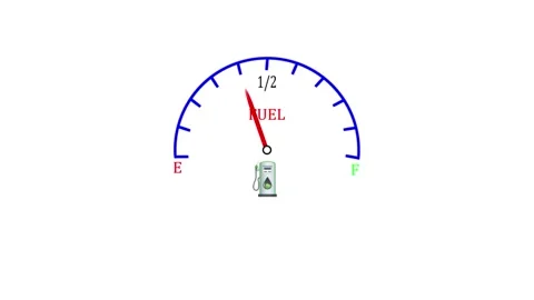 Fuel miter icon animation.empty fuel warning light in car dashboard. Stock Footage 302237270
