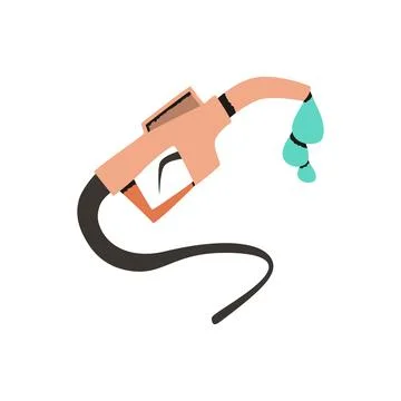 Fuel Nozzle Gas Pump Dripping Flat Color Icon Stock Illustration