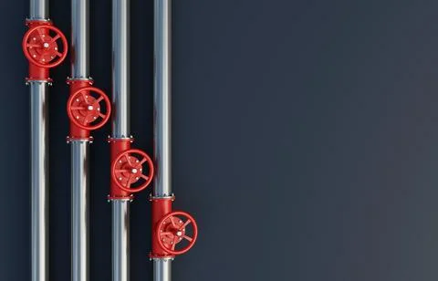 Fuel pipelines on black background Stock Illustration