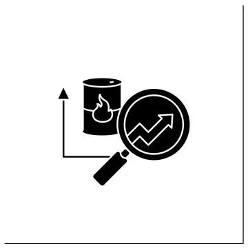 Fuel predictive analytics glyph icon Illustrazione stock