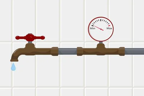 Fuel pressure sensor at minimum pressure value indicator water 스톡 일러스트