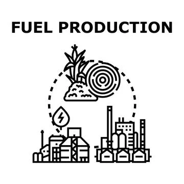 Fuel production process creating alternative energy Stock Illustration