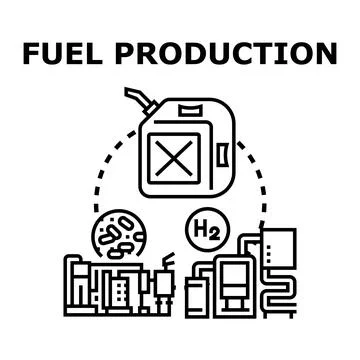 Fuel production process generating different energy sources 스톡 일러스트