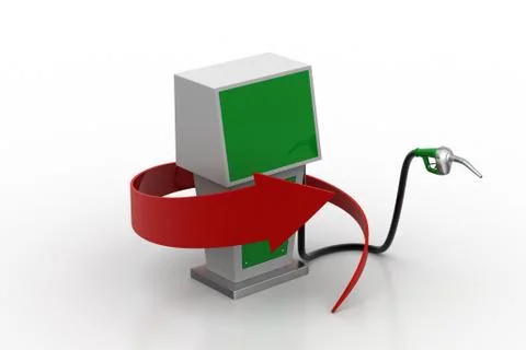 Fuel pump with arrow Free Stock Illustration