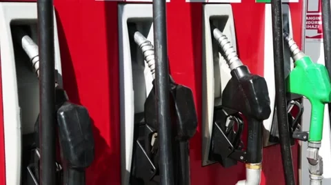 Fuel Pump Close-Up View - Fuel Pistols Stock Footage 60882441